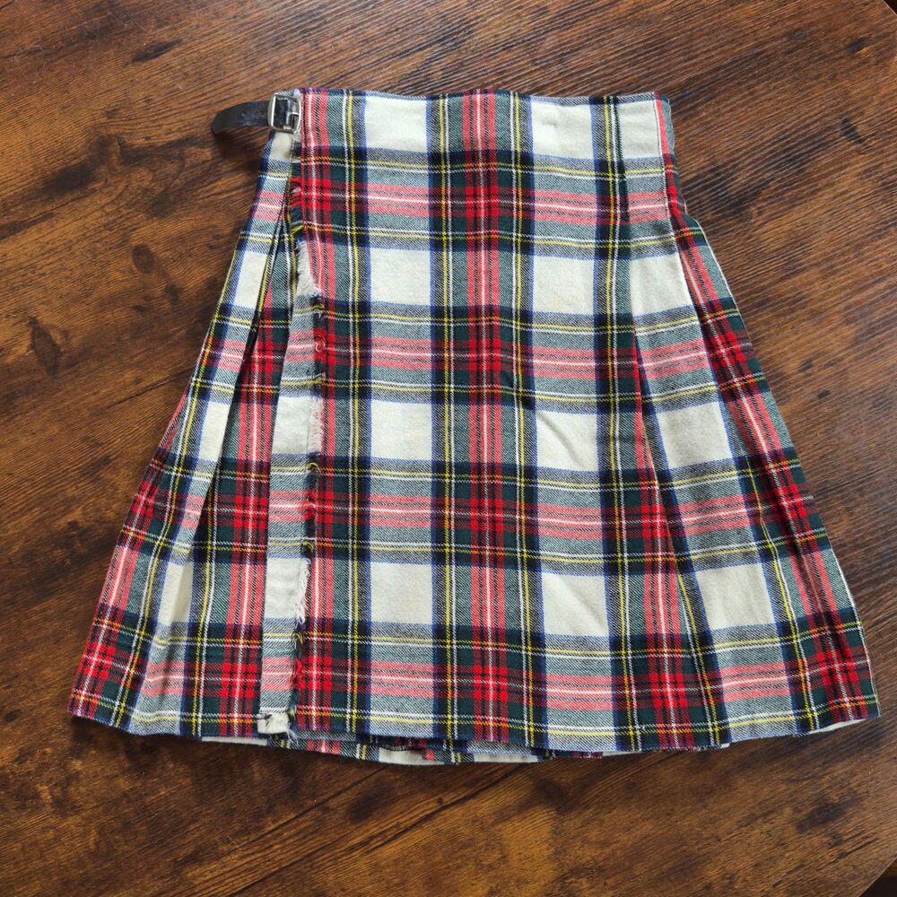 Vintage Children’s Kilt; Triminghams Bermuda Dress Stewart Tartan Wrap Kilt